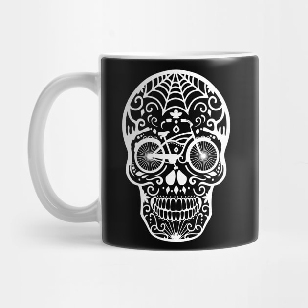 Mexican Bicycle Skull - Black and White by XOOXOO